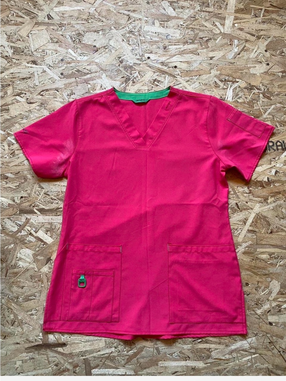 Carhartt Hot Pink V-Neck Short Sleeve Scrub Top
